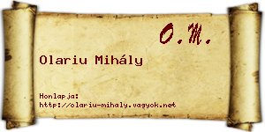 Olariu Mihály névjegykártya